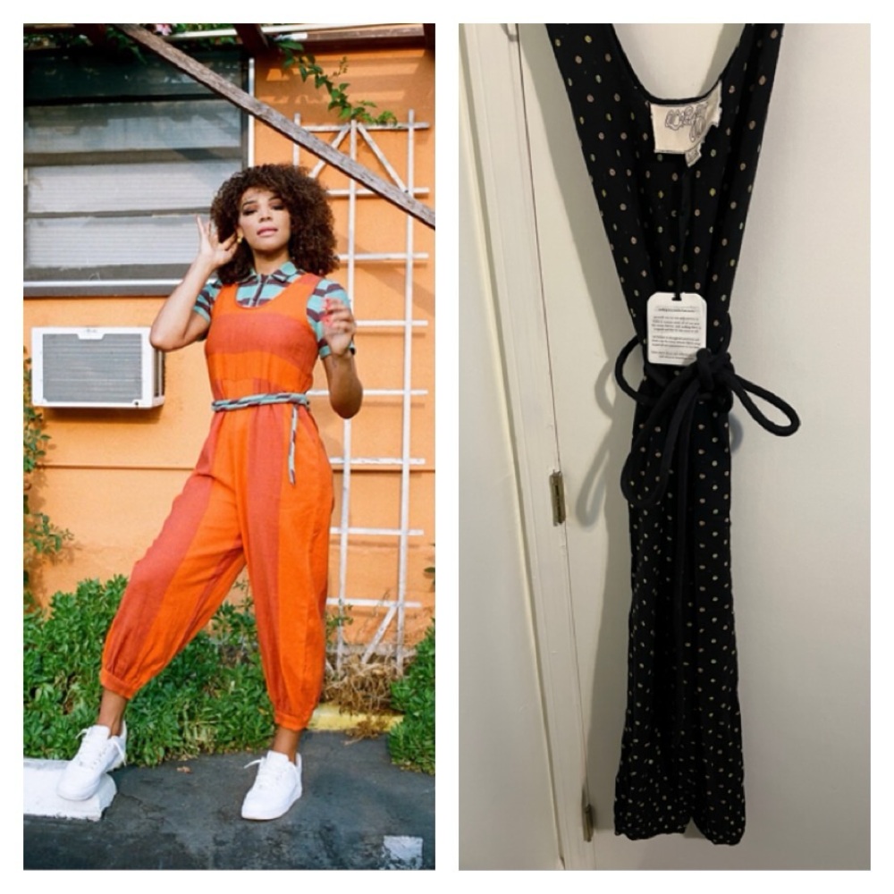 NWT ACE & JIG Cloud Jumpsuit | color Black Dot | size large